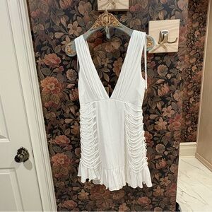 Hello Molly White V-Neck Dress